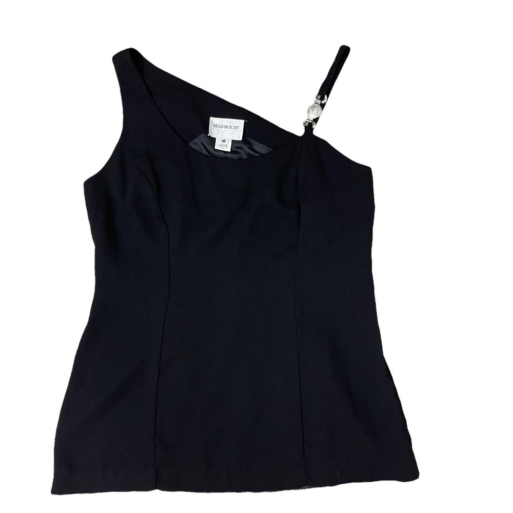 Hugo Buscati Evening Blouse Black Sleeveless Top 16